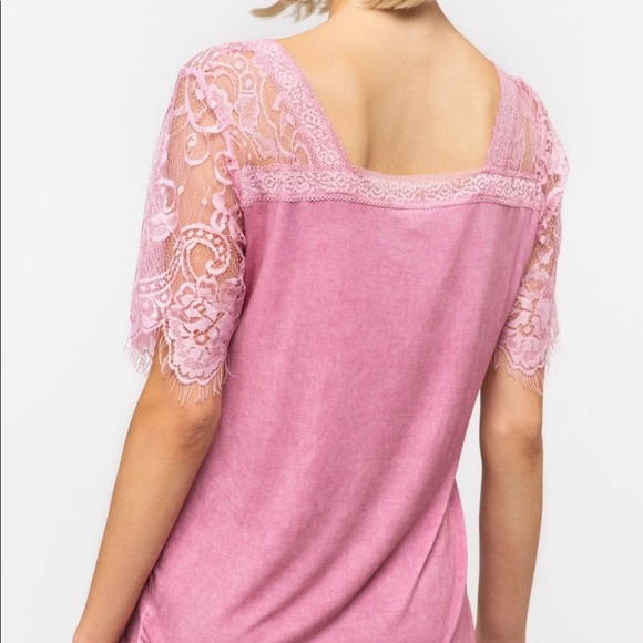 POL Lace Scallop Raglan Knit Top - Picture 5 of 6